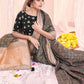 Classic Jacquard Black Print Saree
