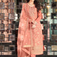 Salwar Suit Jacquard Viscose Peach Embroidered Salwar Kameez