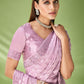 Contemporary Georgette Jacquard Mauve Foil Print Saree