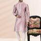 Kurta Pyjama Banarasi Silk Jacquard Mauve Fancy Work Mens