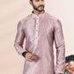 Kurta Pyjama Banarasi Silk Jacquard Mauve Fancy Work Mens