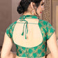 Blouse Jacquard Green Weaving Blouse