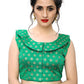Designer Blouse Jacquard Green Weaving Blouse