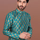 Indo Western Jacquard Green Fancy Work Mens