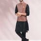 Kurta Payjama With Jacket Banarasi Silk Jacquard Black Maroon Jacquard Work Mens
