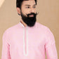 Kurta Pyjama Banarasi Silk Jacquard Pink Jacquard Work Mens