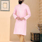 Kurta Pyjama Banarasi Silk Jacquard Pink Jacquard Work Mens