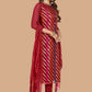Salwar Suit Jacquard Organza Maroon Lace Salwar Kameez