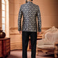 Jodhpuri Suit Jacquard Blue Fancy Work Mens