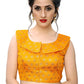 Blouse Jacquard Orange Weaving Blouse