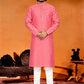 Kurta Pyjama Jacquard Pink Fancy Work Mens