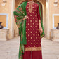 Salwar Suit Jacquard Pure Dola Maroon Diamond Salwar Kameez