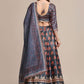 Lehenga Choli Jacquard Silk Blue Print Lehenga Choli