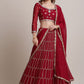 Lehenga Choli Jacquard Silk Maroon Sequins Lehenga Choli