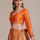 Lehenga Choli Jacquard Silk Orange Woven Lehenga Choli