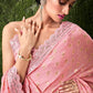 Classic Jacquard Silk Pink Foil Print Saree