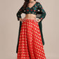 A Line Lehenga Jacquard Silk Red Print Lehenga Choli