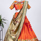 Lehenga Choli Jacquard Silk Orange Weaving Lehenga Choli