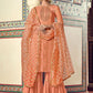 Salwar Suit Jacquard Viscose Peach Embroidered Salwar Kameez