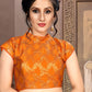 Designer Blouse Jacquard Orange Weaving Blouse