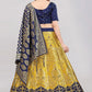 A Line Lehenga Banarasi Silk Jacquard Mustard Jacquard Work Lehenga Choli