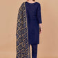 Trendy Suit Banarasi Silk Blue Jacquard Work Salwar Kameez