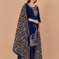 Trendy Suit Banarasi Silk Blue Jacquard Work Salwar Kameez