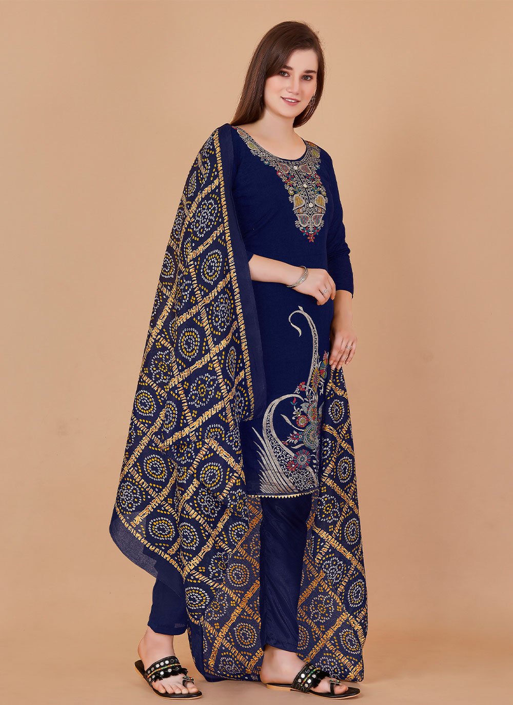 Trendy Suit Banarasi Silk Blue Jacquard Work Salwar Kameez