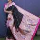 Designer Banarasi Silk Black Jacquard Work Saree