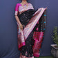 Designer Banarasi Silk Black Jacquard Work Saree