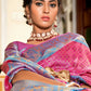Contemporary Banarasi Silk Pink Jacquard Work Saree