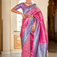 Contemporary Banarasi Silk Pink Jacquard Work Saree