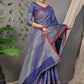 Classic Banarasi Silk Blue Jacquard Work Saree