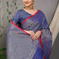 Classic Banarasi Silk Blue Jacquard Work Saree