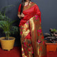 Trendy Saree Silk Red Jacquard Work Saree