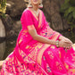 Classic Jacquard Silk Fuchsia Jacquard Work Saree