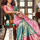 Contemporary Organza Aqua Blue Jacquard Work Saree