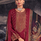 Palazzo Salwar Suit Pashmina Maroon Jacquard Work Salwar Kameez