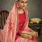 Trendy Suit Silk Red Jacquard Work Salwar Kameez