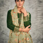 Pant Style Suit Organza Silk Green Hand Work Salwar Kameez