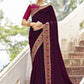 Classic Vichitra Silk Purple Jacquard Work Saree