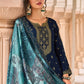 Trendy Suit Silk Blue Jacquard Work Salwar Kameez
