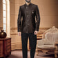Jodhpuri Suit Jacquard Black Thread Mens
