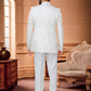 Jodhpuri Suit Jacquard White Woven Mens