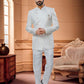 Jodhpuri Suit Jacquard White Woven Mens
