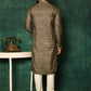 Kurta Pyjama Jacquard Grey Woven Mens