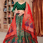 Lehenga Choli Jacquard Green Woven Lehenga Choli