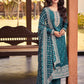 Salwar Suit Silk Teal Embroidered Salwar Kameez