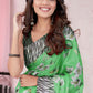 Classic Jute Green Floral Patch Saree