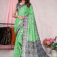 Classic Jute Green Floral Patch Saree